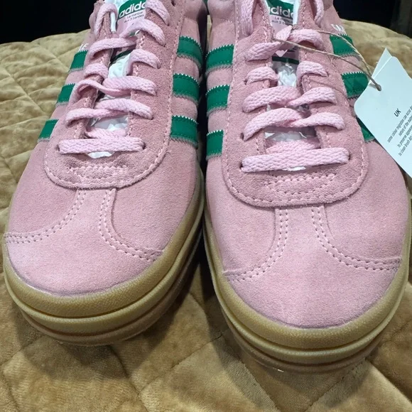Adidas GAZELLE BOLD Suede Sneakers in Pink and Green- cute comfy classics🩷💚 - Picture 6 of 16